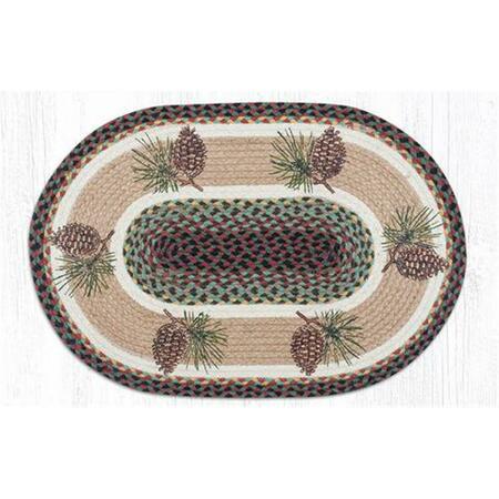 CAPITOL IMPORTING CO Area Rugs, 3 X 5 Ft. Jute Oval Pinecone Patch 88-35-081P